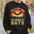 Vintage Bat Just A Guy Who Loves Bats Bat Halloween Sweatshirt Gifts for Him