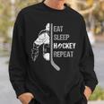 Vintage Hockey Eat Sleep Hockey Repeat Christmas For Lovers Sweatshirt Gifts for Him