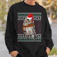 Xmas Santa Hat Whiskered Screech-Owl Ugly Christmas Sweatshirt Gifts for Him
