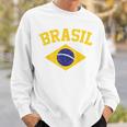 Brazilian National Flagintage Patriotic Football Brazil Green Sweatshirt Geschenke für Ihn