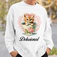 Delusional Coquette Cat Kitten Pink Bow Ribbon Y2k Aesthetic Sweatshirt Gifts for Him