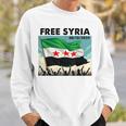 Free Syria Syria Revolution Freedon Flag Blue Sweatshirt Geschenke für Ihn