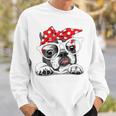 French Bulldog In Headband & Glasses Sweatshirt Geschenke für Ihn