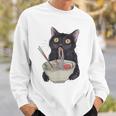 Cat Eating Ramen Vintage Japanese Noodles Sweatshirt Gifts for Him
