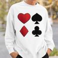 Poker Playing Cards Cross Heart Motif Card Fun Sweatshirt Geschenke für Ihn