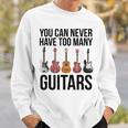 Never Too Many Guitars Guitar Sweatshirt Geschenke für Ihn