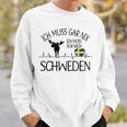 Ich Muss Nur Nach Sweden Ich Muss Gar Nix Gray S Sweatshirt Geschenke für Ihn