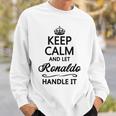 Keep Calm And Let Ronaldo Handle It Name Gray Sweatshirt Geschenke für Ihn