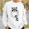 Raccoon Graphic Sweatshirt - Blue Cartoon Animal - Casual Crew Gifts for Him
