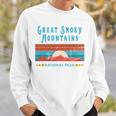 Rétro Great Smoky Mountains Parc National Des Great Smoky Mountains Manche Longue Sweater e Cadeaux pour lui