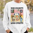 More Spaghetti Less Regretti Cat Eats Spaghetti Meme Sweatshirt Geschenke für Ihn