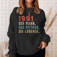 1991 Der Mann Der Mythos Die Legende Sweatshirt Geschenke für Sie