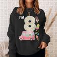 8Th Birthday Crew Ice Cream Truck I'm 8 Bday Ice Cream Party Camisa de entrenamiento Regalos para ella