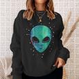 Alien Head Starry Night Sky Fun Sweatshirt Geschenke für Sie