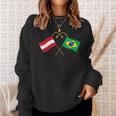 Austria Flag Brazilian Flag Austria Brazil Sweatshirt Geschenke für Sie