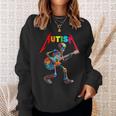 Autism Skeleton Guitar Rock Puzzle Music Autism Awareness Sweatshirt Gifts for Her