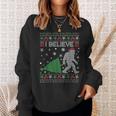 I Believe Bigfoot Sasquatch Ugly Christmas Sweater Mens Sweatshirt Gifts for Her