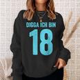 Blue Digga Ich Bin 18 Jahre Junge 18Th Birthday Sweatshirt Geschenke für Sie