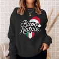 Buon Natale Italian Christmas Christmas Italy Flag Heart Sweatshirt Geschenke für Sie