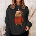 Capybara Ugly Sweater Santa Hat Christmas Sweatshirt Geschenke für Sie