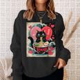 Cat Ramen Kawaii Cat Graphic Anime Valentines Day Sweatshirt Gifts for Her