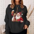 Christmas Tree Santa Reindeer Christmas Sweatshirt Geschenke für Sie