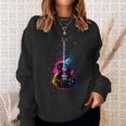 Colorful Guitarist Guitar Music Lover Sweatshirt Gifts for Her