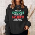 Con Texto I Wanna Cuddle And Watch Scary Movies Love Horror Camisa de entrenamiento Regalos para ella