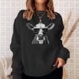 Cool Holstein Head With Sunglasses Farmer Cow Motif Sweatshirt Geschenke für Sie