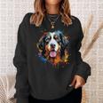 Cute Bernese Mountain Dog On Painted Bernese Mountain Dog Sweatshirt Geschenke für Sie