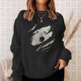 Cute Polar Bear Face Animal Rider Polar Bear Ripped Sweatshirt Geschenke für Sie