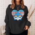 Cute Shark Pride Trans Flag Rainbow Sunglasses LGBTQ Sweatshirt Gifts for Her