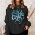 Deep Sea Blue Octopus In Combat Posture Sweatshirt Geschenke für Sie