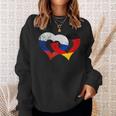 Deutschland Russland Freundschaft Frieden Herzkette Sweatshirt Geschenke für Sie