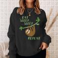 Divertida Con Texto Eat Sleep Repeat Camisa de entrenamiento Regalos para ella
