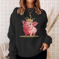 Divertido Cerdo Con Corona Para Los Amantes Del Reino Y Los Cerditos Camisa de entrenamiento Regalos para ella