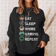 Eat Sleep Anime Gaming Repeat Camisa de entrenamiento Regalos para ella