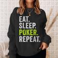 Eat Sleep Poker Repeat Regalo Jugador Poker Camisa de entrenamiento Regalos para ella