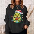 Festive Avocado Santa Christmas Lighting Sweatshirt Geschenke für Sie