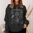 Floorball Player Stick Goalie Sportintage Lacquer Print S Sweatshirt Geschenke für Sie