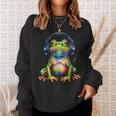 Frog Headphones Colourful Animal Print Sweatshirt Geschenke für Sie