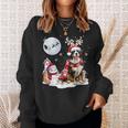 Bernese Mountain Dog Christmas Snowman Xmas Lights Sweatshirt Geschenke für Sie