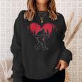 Bigfoot In Love Heart Happy Valentine's Day Sweatshirt Gifts for Her