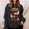 Corgi Types Untoasted Toasted Burnt Cute Puppy Corgis Sweatshirt Gifts for Her