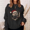 Otter With Christmas Hat Sunglasses Cute Otter Sweatshirt Geschenke für Sie