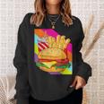 Hamburger Cheeseburger Burger Fritten Pommes Frites Sweatshirt Geschenke für Sie