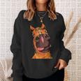 Horse Face Close Up Rider Horse Riding Sweatshirt Gifts for Her