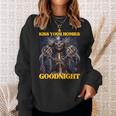 Kiss Your Homies Goodnight Cringe Hard Skeleton Meme Sweatshirt Geschenke für Sie