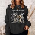 Let's Get Trashed Raccoon And Opossum Drinking Beer Sweatshirt Gifts for Her