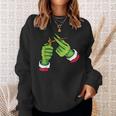 Light Up Some Christmas Spirit Christmas Green Hand Party Sweatshirt Gifts for Her